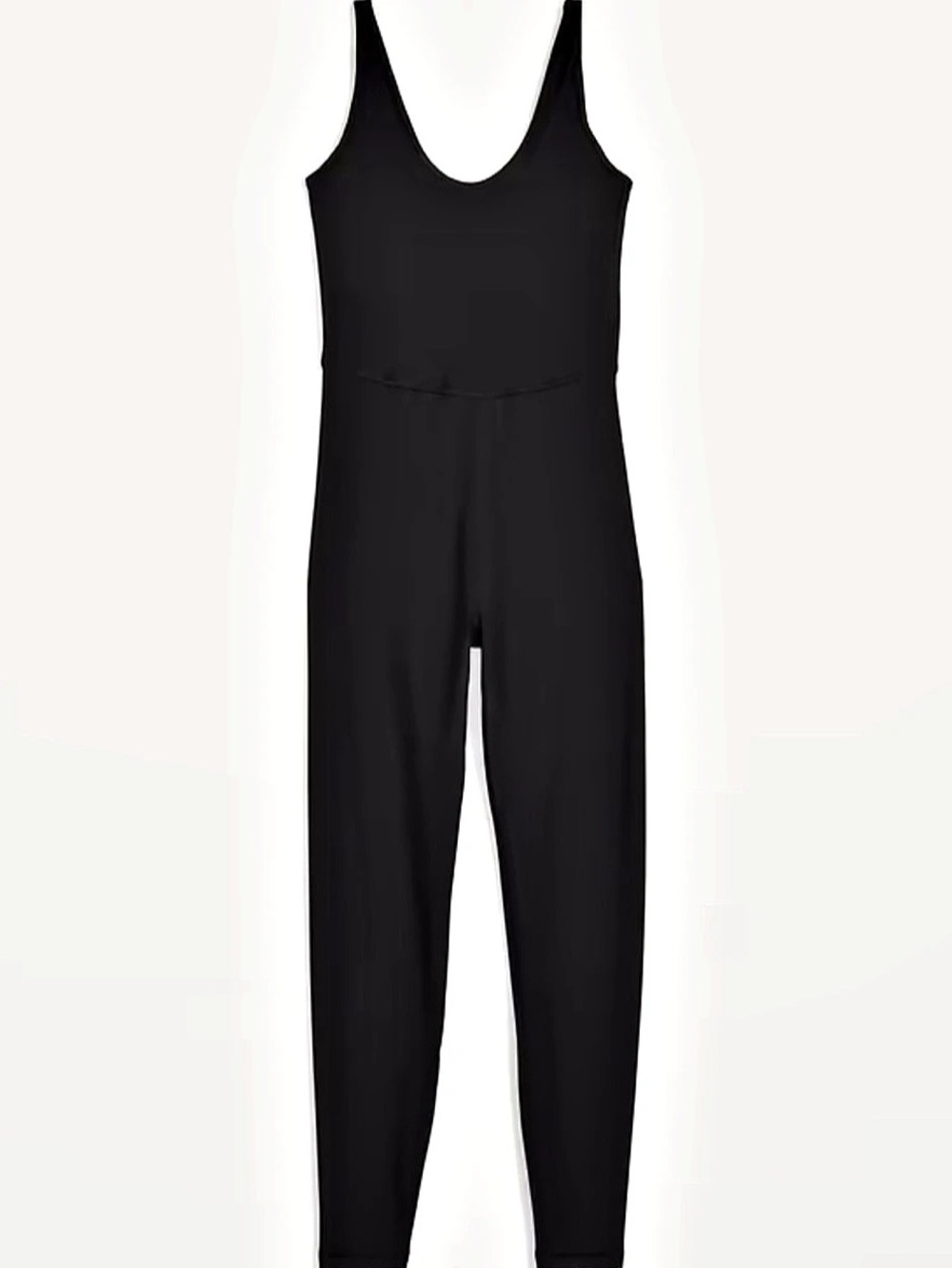 Old Navy PowerSoft Open-Back 7/8 Bodysuit Black Jumpsuit